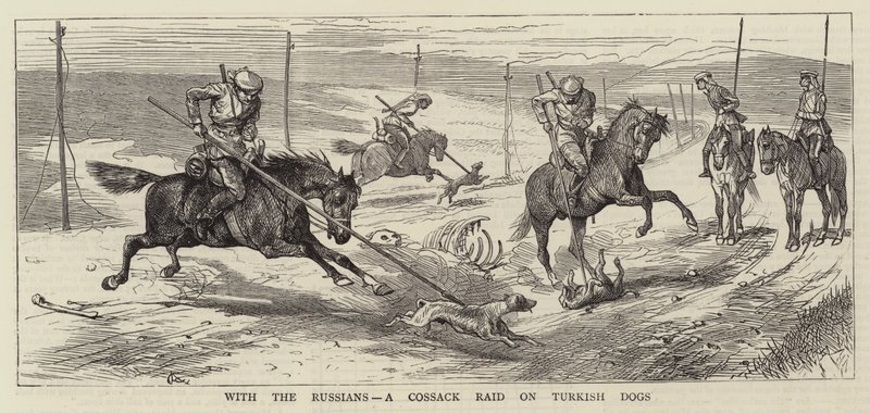 S Rusy, nájezd kozáků na turecké psy od Alfred Chantrey Corbould