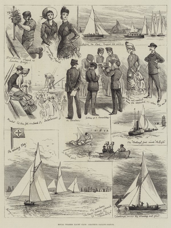 Royal Thames Yacht Club, amatérský plavební zápas od Alfred Courbould
