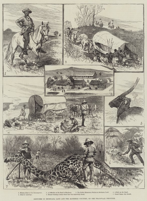 Sketches in Bechuana Land and the Matebele Country, on the Transvaal Frontier (Náčrtky ze země Bechuana a země Matebele na transvaalské hranici) od Alfred Courbould
