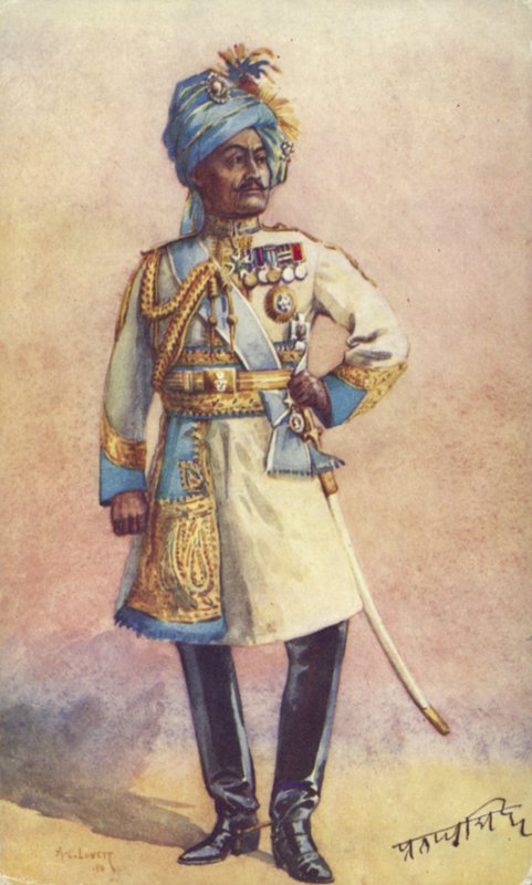 Generálmajor Maharaja Sir Pratap Singh Bahadur, indický voják od Alfred Crowdy Lovett
