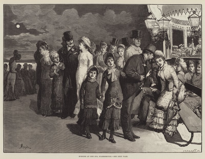 Večer v lázních ve Scarborough od Alfred Edward Emslie