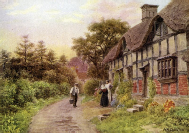 Večer, hrad Elmley, Worcester od Alfred Robert Quinton