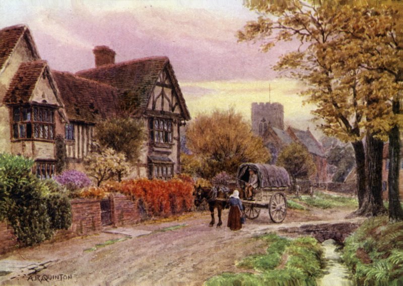 Říjnový večer ve Steventonu, Berkshire od Alfred Robert Quinton