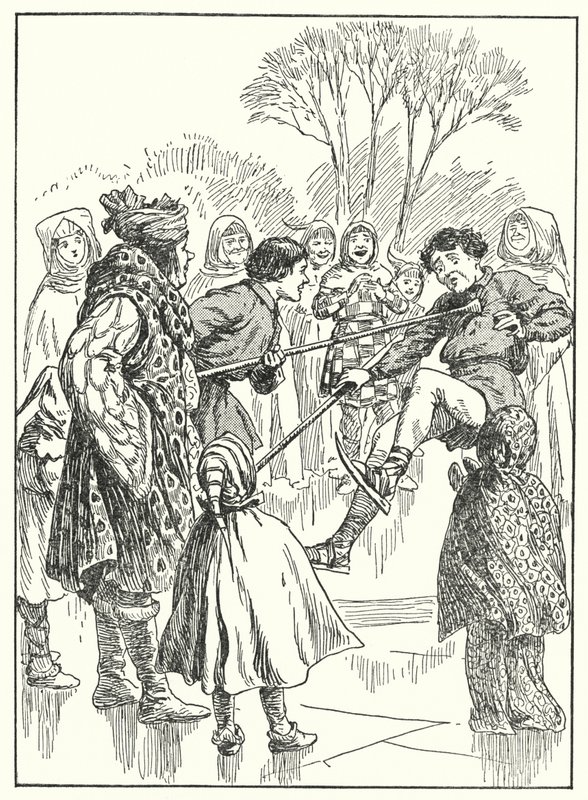 Merrie England: Učedníci při sklápění ledu (litografie) od Alfred (after) Pearse