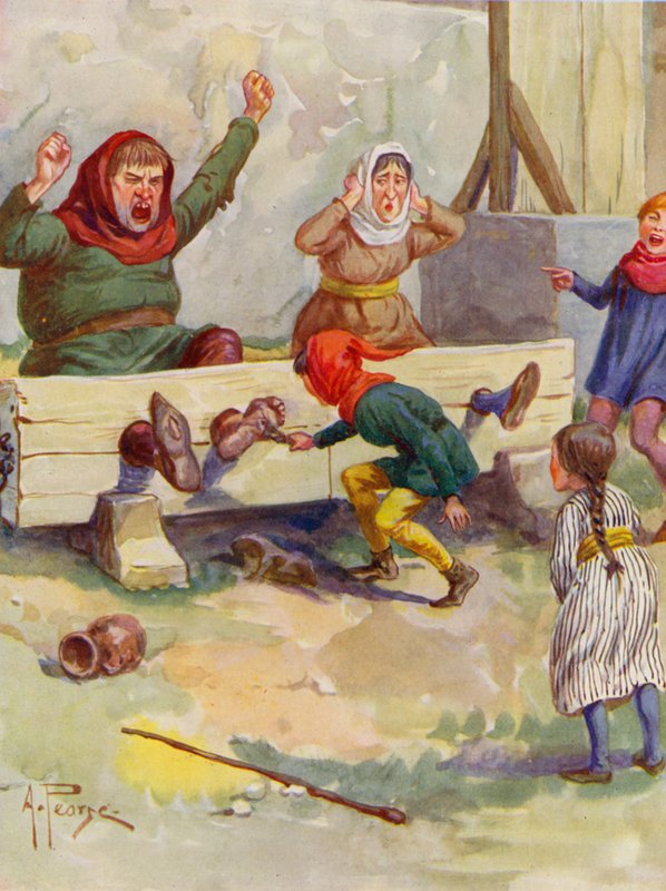Merrie England: (barevná litografie) od Alfred (after) Pearse
