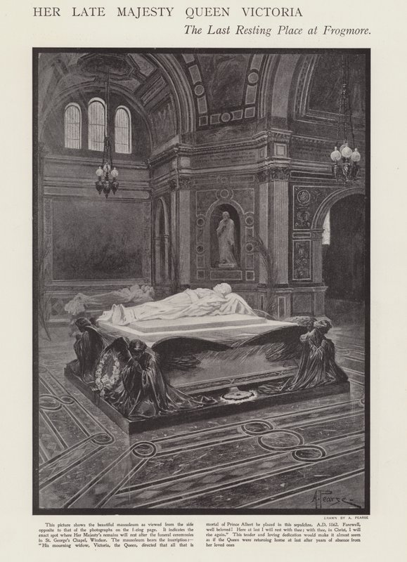 Místo posledního odpočinku královny Viktorie ve Frogmore (litho) od Alfred (after) Pearse