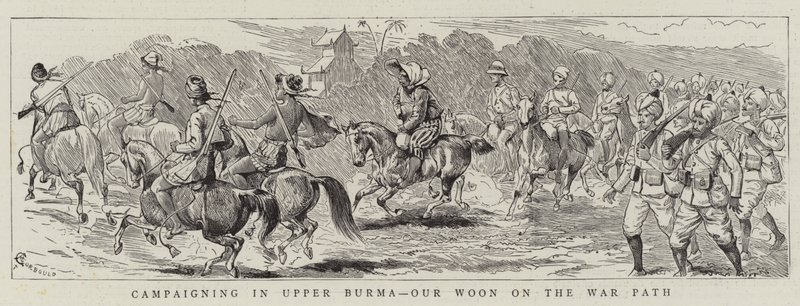 Kampaň v Horní Barmě, naše Woon na válečné stezce od Alfred Chantrey Corbould