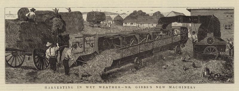 Sklizeň za vlhkého počasí, nové stroje pana Gibbse od Alfred Chantrey Corbould