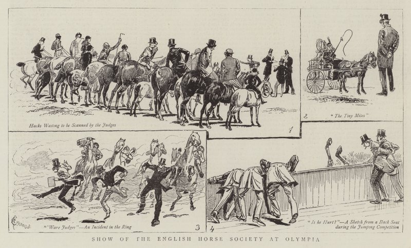 Výstava Anglické jezdecké společnosti v Olympii od Alfred Chantrey Corbould