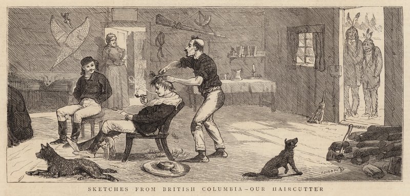 Náčrtky z Britské Kolumbie, náš Haircutter od Alfred Chantrey Corbould