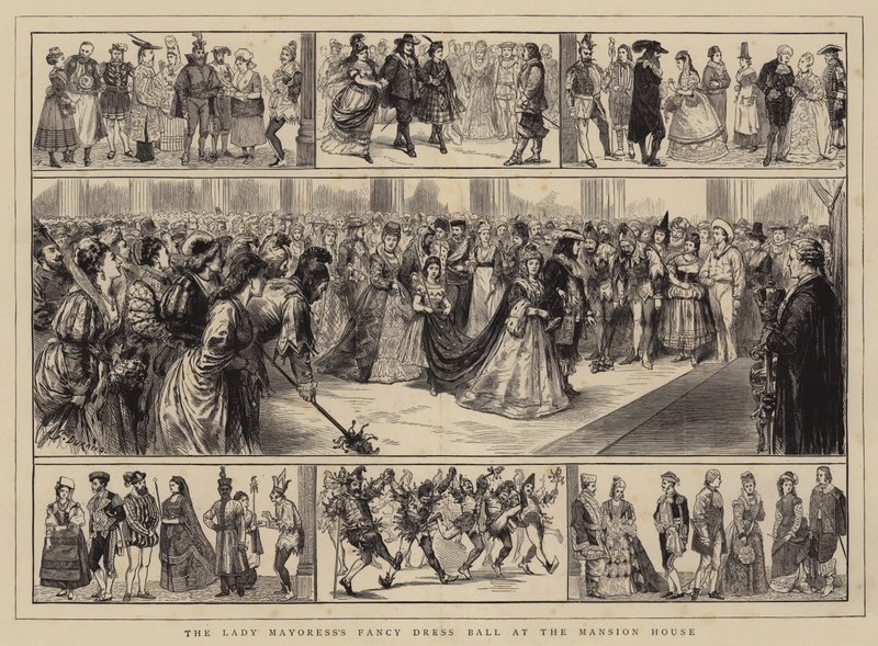 Maškarní ples paní starostky v Mansion House od Alfred Chantrey Corbould
