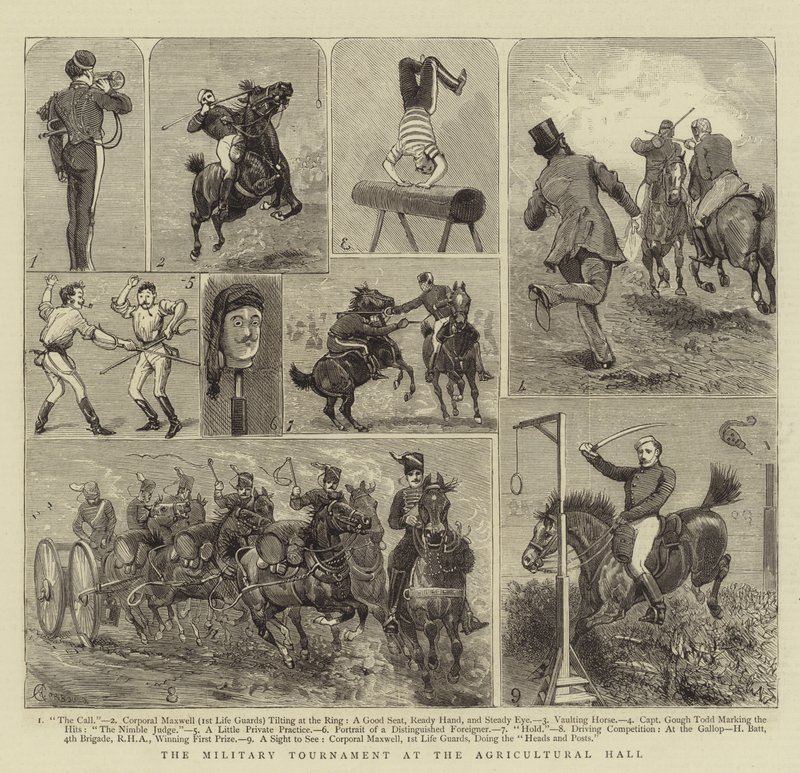 Vojenský turnaj v zemědělské hale od Alfred Chantrey Corbould