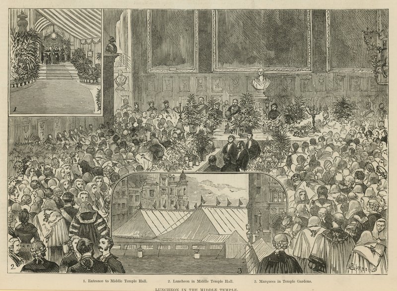 Královský soudní dvůr: Oběd ve středním chrámu od Alfred Chantrey Corbould