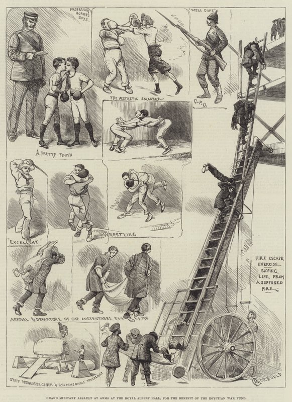 Grand Military Assault at Arms v Royal Albert Hall ve prospěch Egyptského válečného fondu od Alfred Courbould