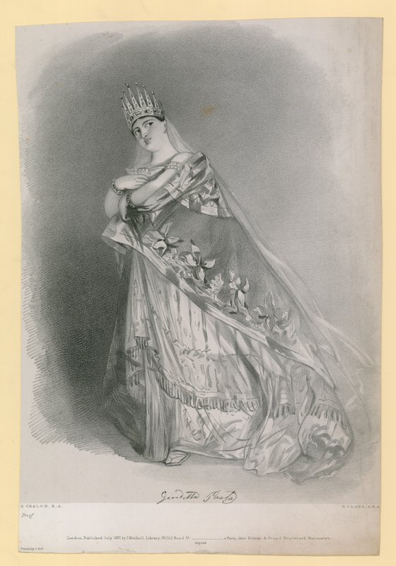 Giuditta Pasta, rytina R.J. Lane, publikoval v červenci 1837 od Alfred Edward Chalon