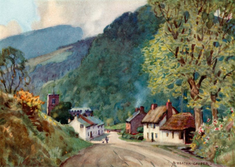 Crowcombe, v Quantocks (barva lito) od Alfred Heaton Cooper