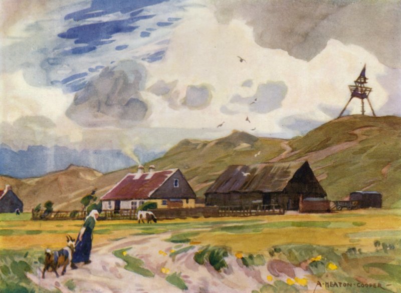 Dánsko: Gamla Skagen (barevné lito) od Alfred Heaton Cooper