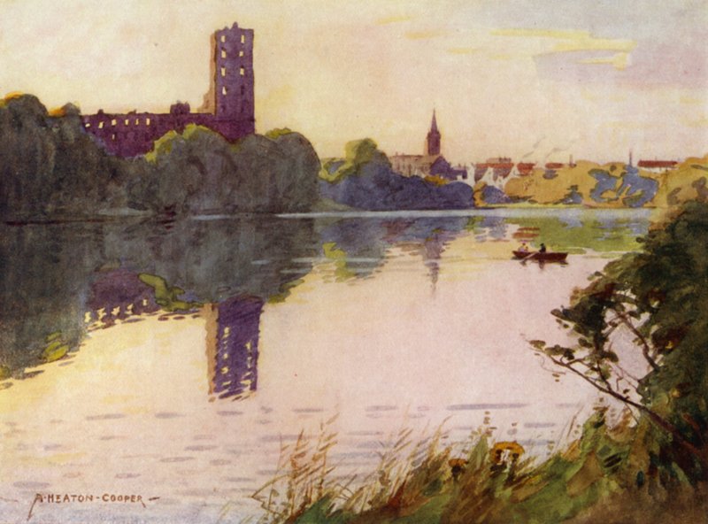 Dánsko: Hrad Koldinghus, Severní Schleswig (barevné lito) od Alfred Heaton Cooper