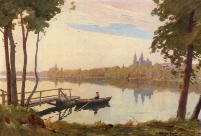 Dánsko: Katedrála ve Viborgu (barevná lito) od Alfred Heaton Cooper