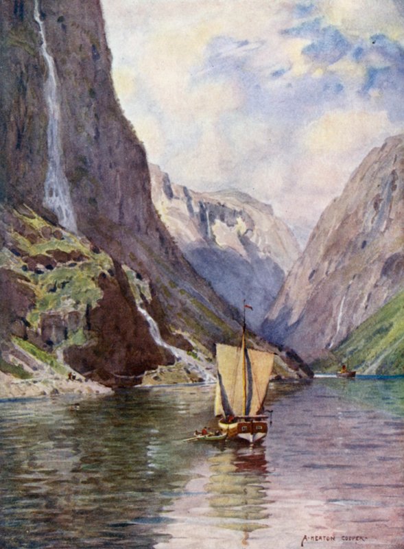 Gudvangen, fjord Sogne od Alfred Heaton Cooper