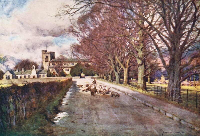 Lake District: Crosthwaite, Keswick (barevná litografie) od Alfred Heaton Cooper