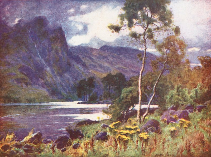 Lake District: Raven Crag, Thirlmere (barevná litografie) od Alfred Heaton Cooper