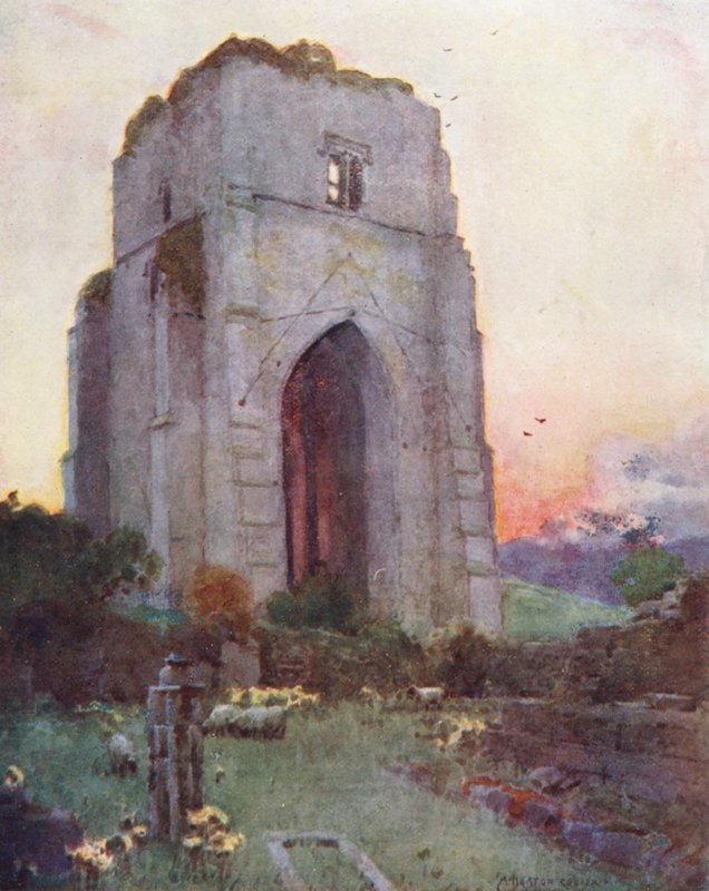 Lake District: Shap Abbey (barevná litografie) od Alfred Heaton Cooper