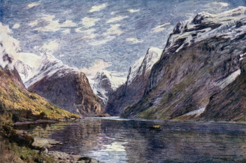 Loen Vand a ledovec, Nord Fjord od Alfred Heaton Cooper