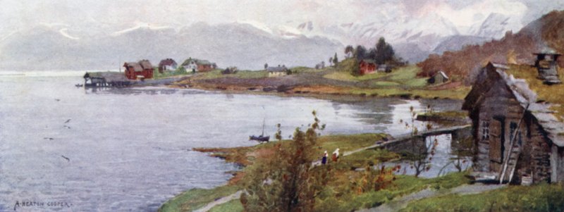 Ostenso, Hardangerský fjord od Alfred Heaton Cooper