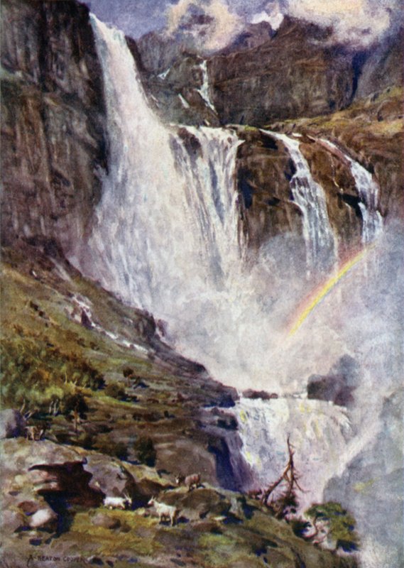 Skjaeggedalsfos, Hardangerský fjord od Alfred Heaton Cooper