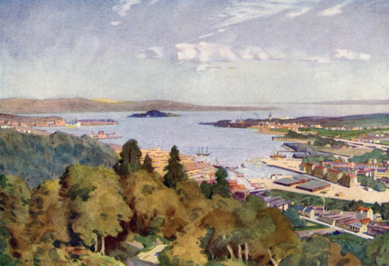 Sundsvall, velký baltský dřevěný přístav od Alfred Heaton Cooper