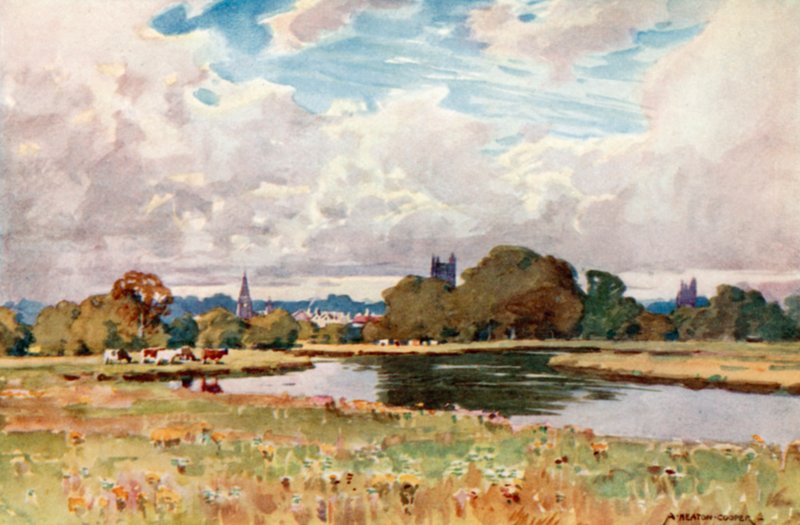 Tauntonovy kostely z řeky od Alfred Heaton Cooper