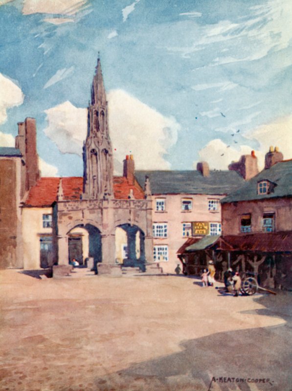 The Market Cross, Shepton Mallet (barva lito) od Alfred Heaton Cooper