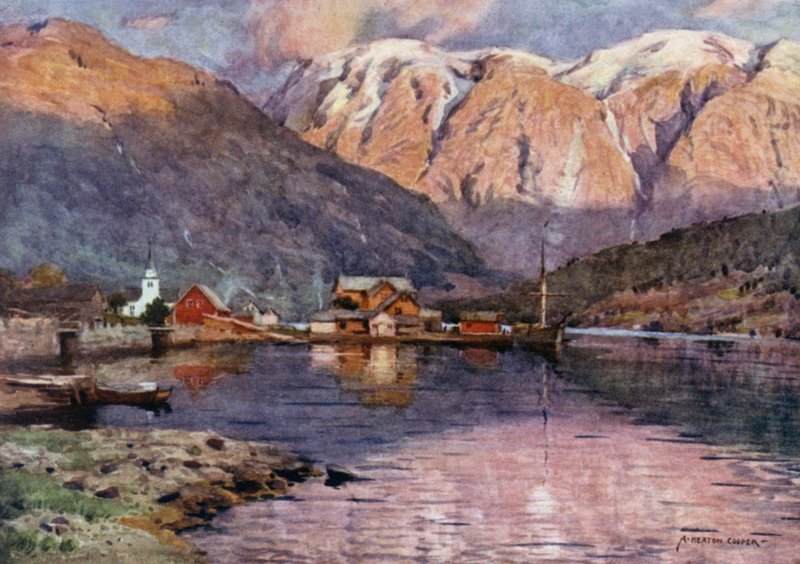 Ulvik, Hardangerský fjord od Alfred Heaton Cooper