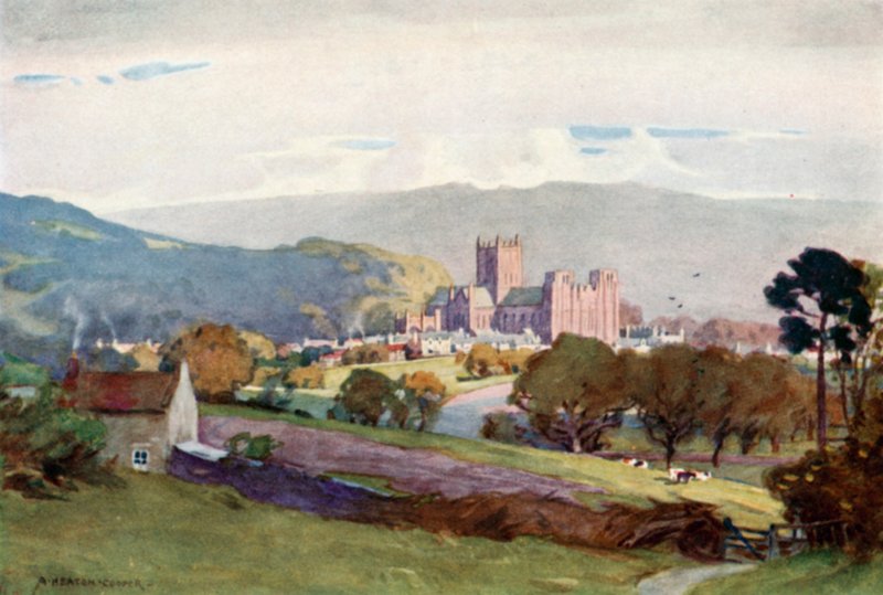 Wells, z Milton Hill (barevné lito) od Alfred Heaton Cooper