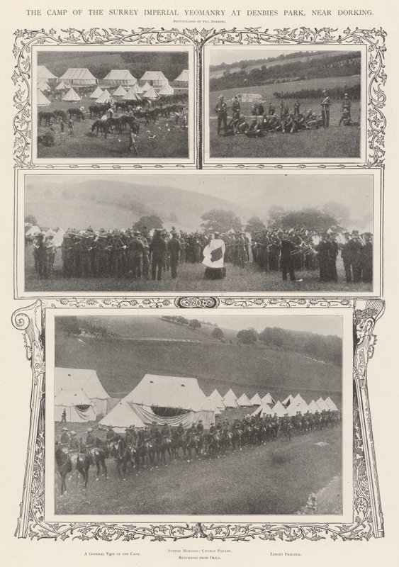 Tábor Surrey Imperial Yeomanry v Denbies Park, poblíž Dorking od Alfred Hugh Fisher