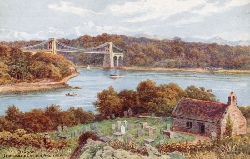 Bangor, kostel Llandysilio, Anglesey od Alfred Robert Quinton