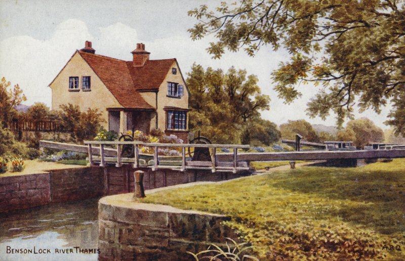 Benson Lock River Temže od Alfred Robert Quinton