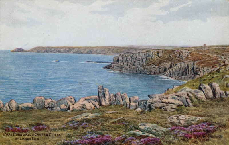 Cape Cornwall a jeskyně a útesy v Lands End od Alfred Robert Quinton