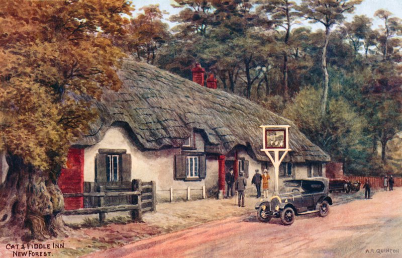 Cat and Fiddle Inn, New Forest od Alfred Robert Quinton