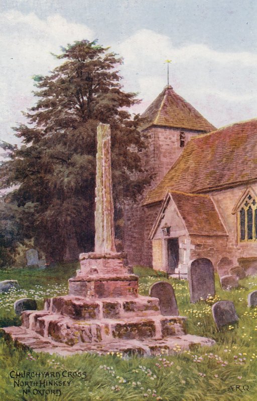 Churchyard Cross, North Hinksey (barevná litografie) od Alfred Robert Quinton