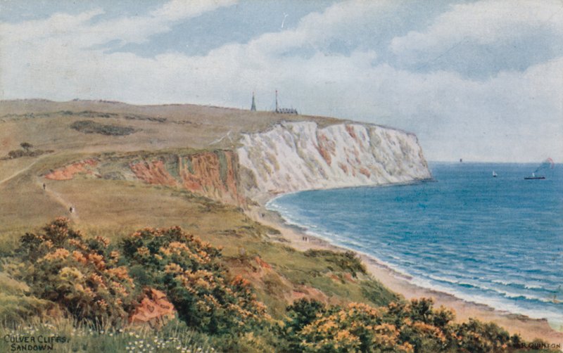 Culver Cliffs, Sandown (barevná litografie) od Alfred Robert Quinton