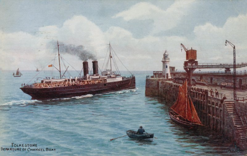 Folkestone, odplutí Lamanšského člunu od Alfred Robert Quinton