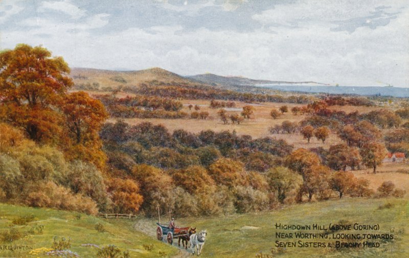 Highdown Hill (nad Goringem), poblíž Worthing, s výhledem na Seven Sisters a Beachy Head od Alfred Robert Quinton