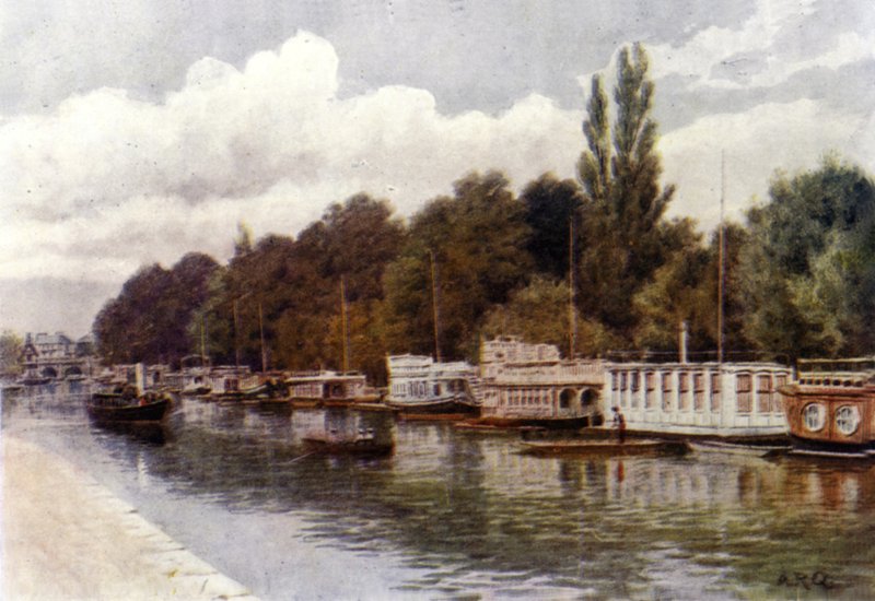 House Boats na Folly Bridge, Oxford od Alfred Robert Quinton