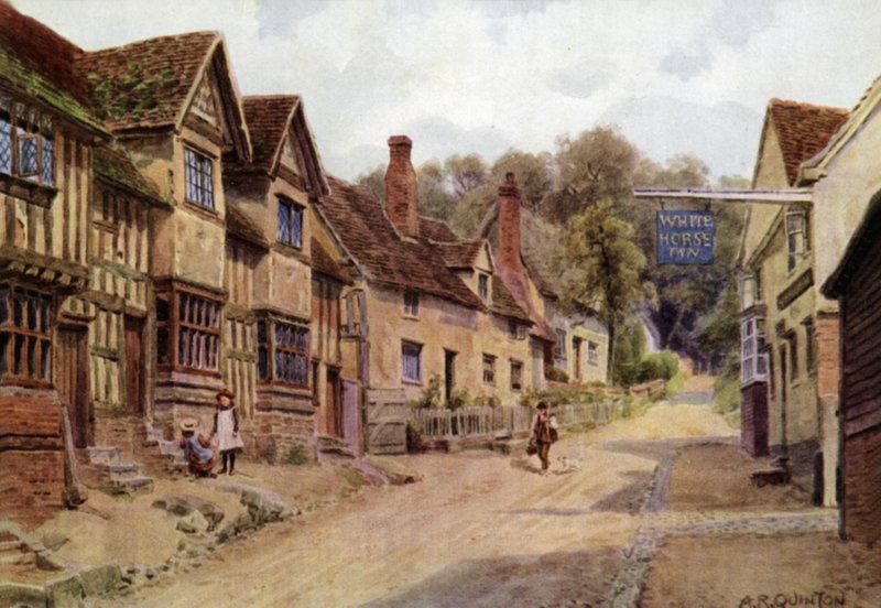 Domy dříve obývané tkalci, Kersey, Suffolk od Alfred Robert Quinton