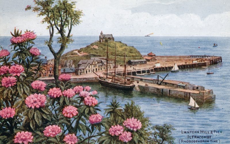 Lantern Hill and Pier, Ilfracombe, (Rhododendron Time) od Alfred Robert Quinton