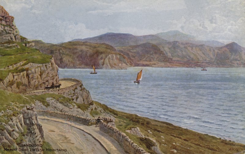 Llandudno, Marine drive a Velšské hory od Alfred Robert Quinton