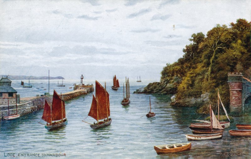 Looe, vjezd do přístavu od Alfred Robert Quinton