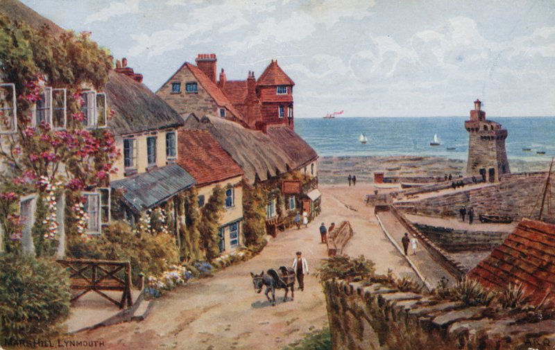 Mars Hill, Lynmouth (barevné lito) od Alfred Robert Quinton
